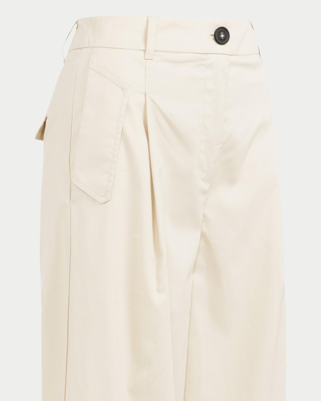 Pantaloni cargo a gamba ampia con pieghe – L32 - cream