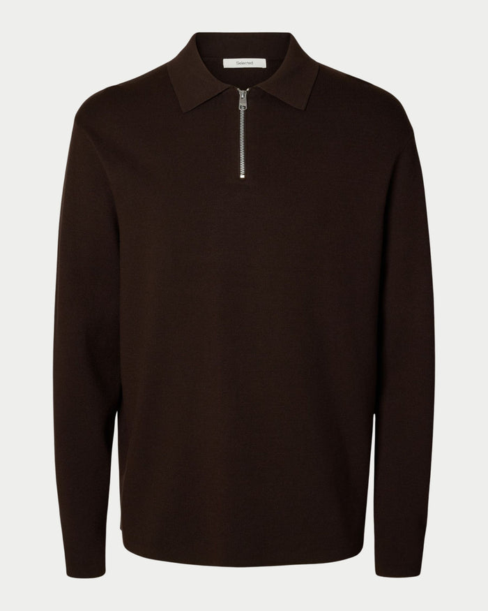 Maglia polo con mezza zip regular fit