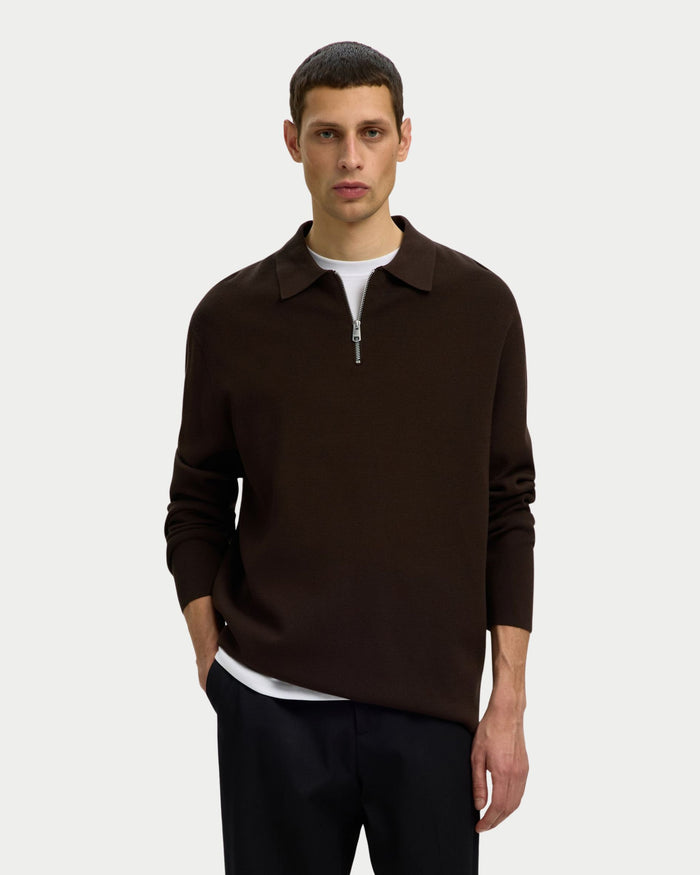 Maglia polo con mezza zip regular fit