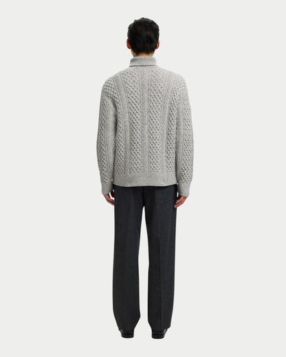 Loose-Fit-Hose aus strukturiertem Wollgemisch