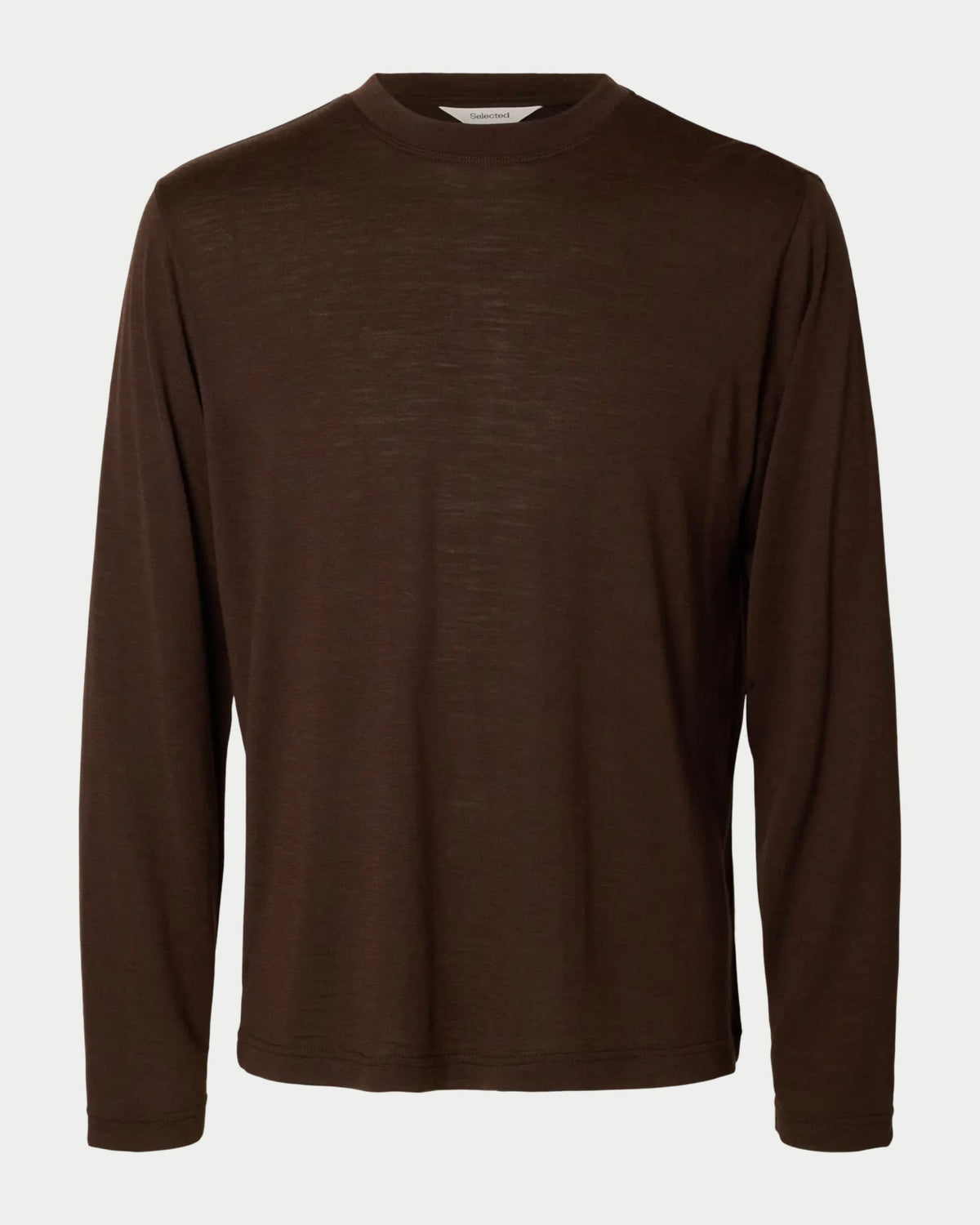 Langärmeliger Rundhals-Pullover aus Wolle in Regular Fit