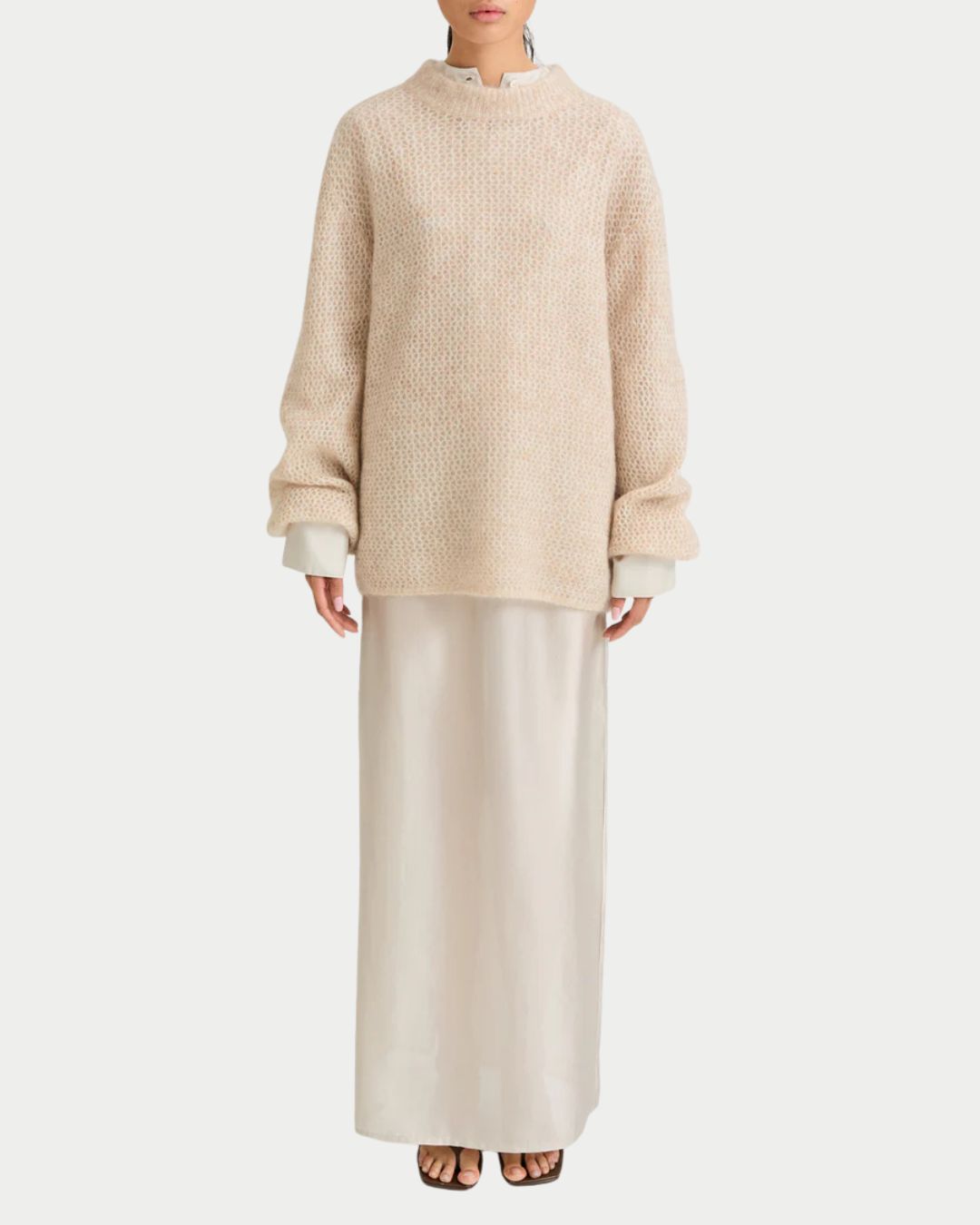 Maglia Nela in mohair oyster