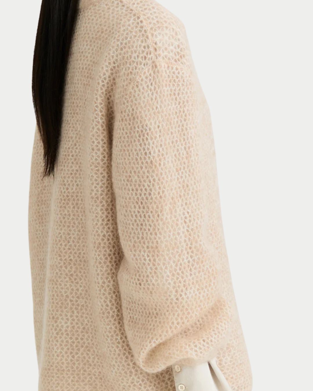 Maglia Nela in mohair oyster
