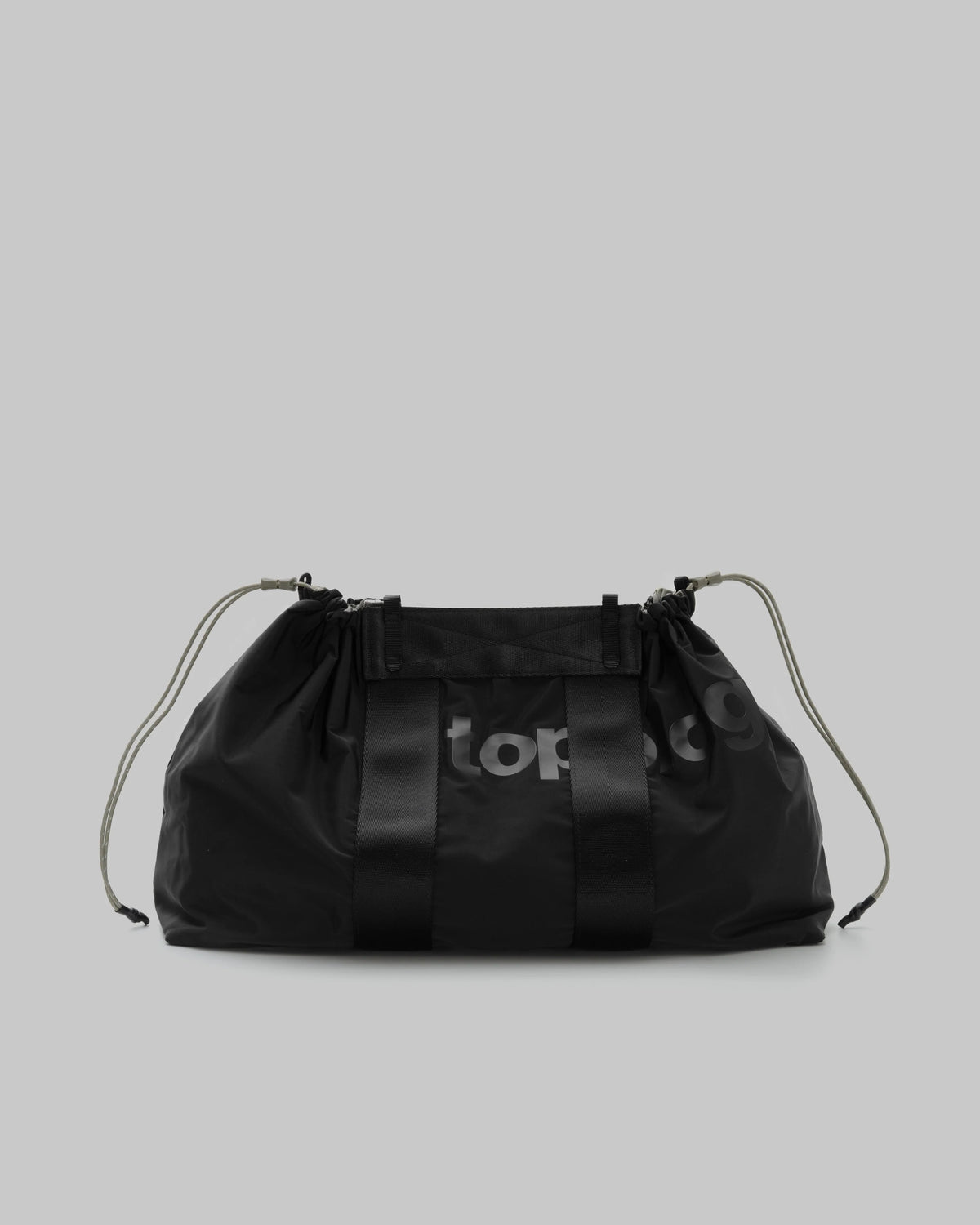 Borsa Summit Tote Wide Medium Black Tech Sateen con due Bungee Wrist Strap Moss
