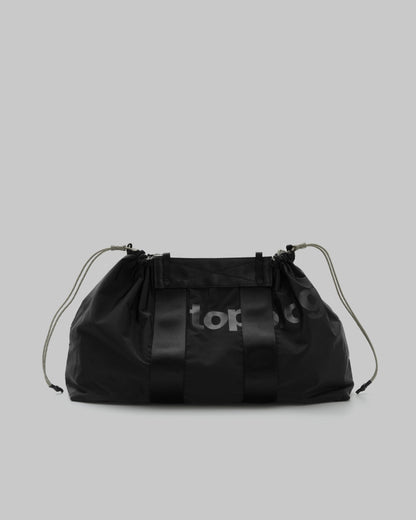 Borsa Summit Tote Wide Medium Black Tech Sateen con due Bungee Wrist Strap Moss