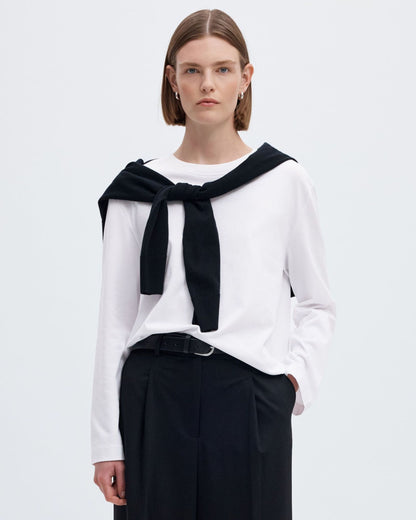 T-shirt boxy a maniche lunghe