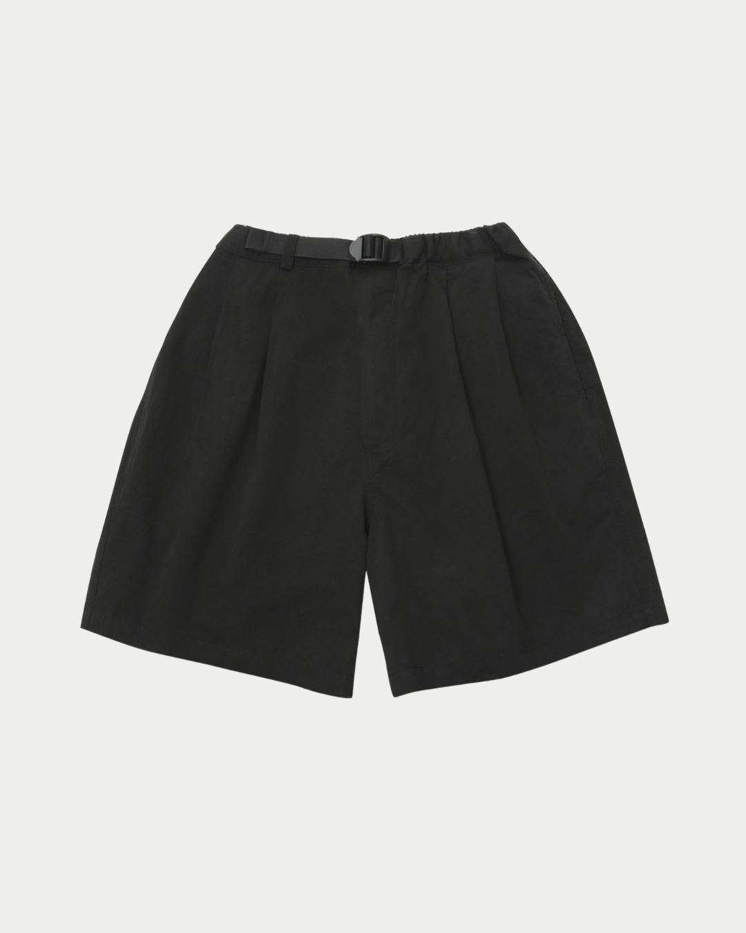 Pantaloni corti unisex two tuck wide black
