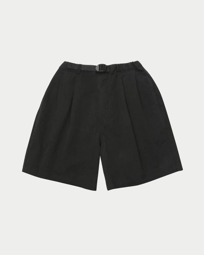 Pantaloni corti unisex two tuck wide black