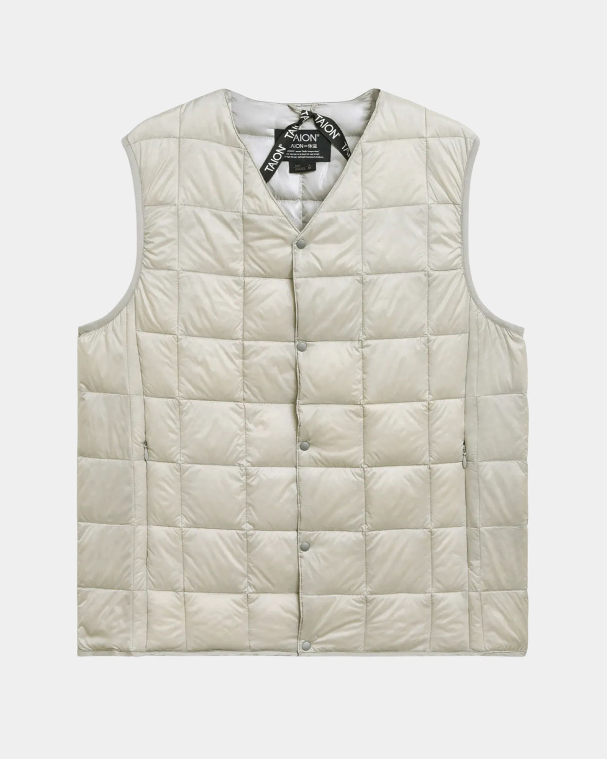 Padded sleeveless jacket with V-neck