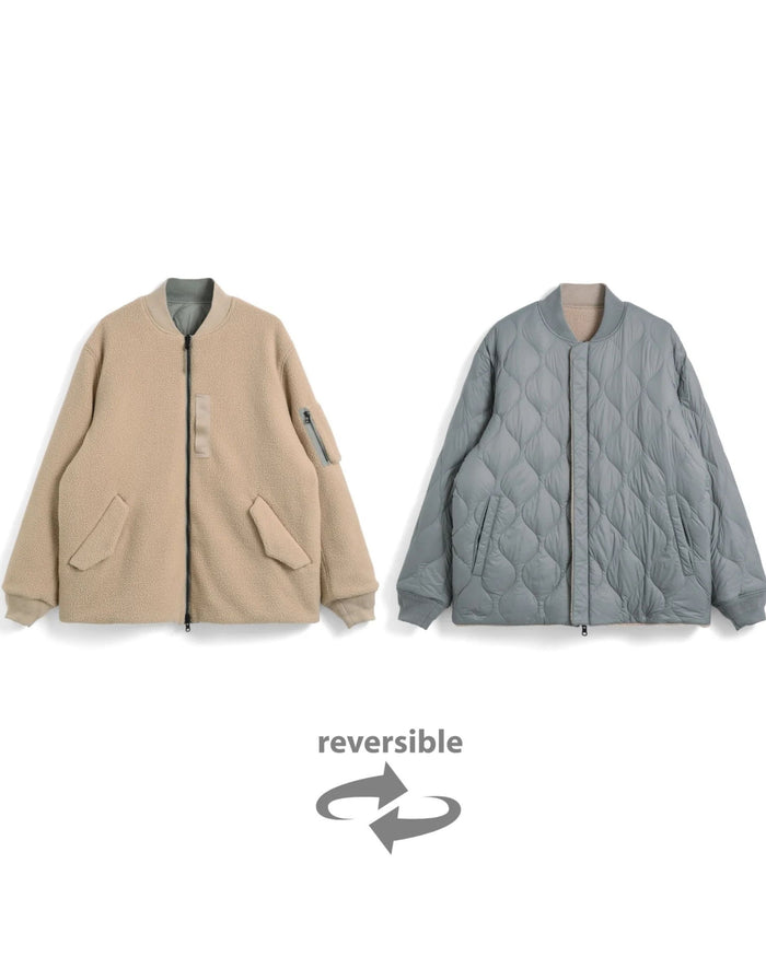Giacca reversibile imbottita in ecopelliccia effetto lana