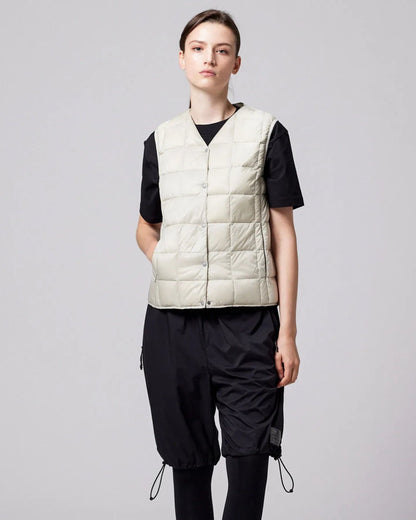 Padded sleeveless jacket with V-neck
