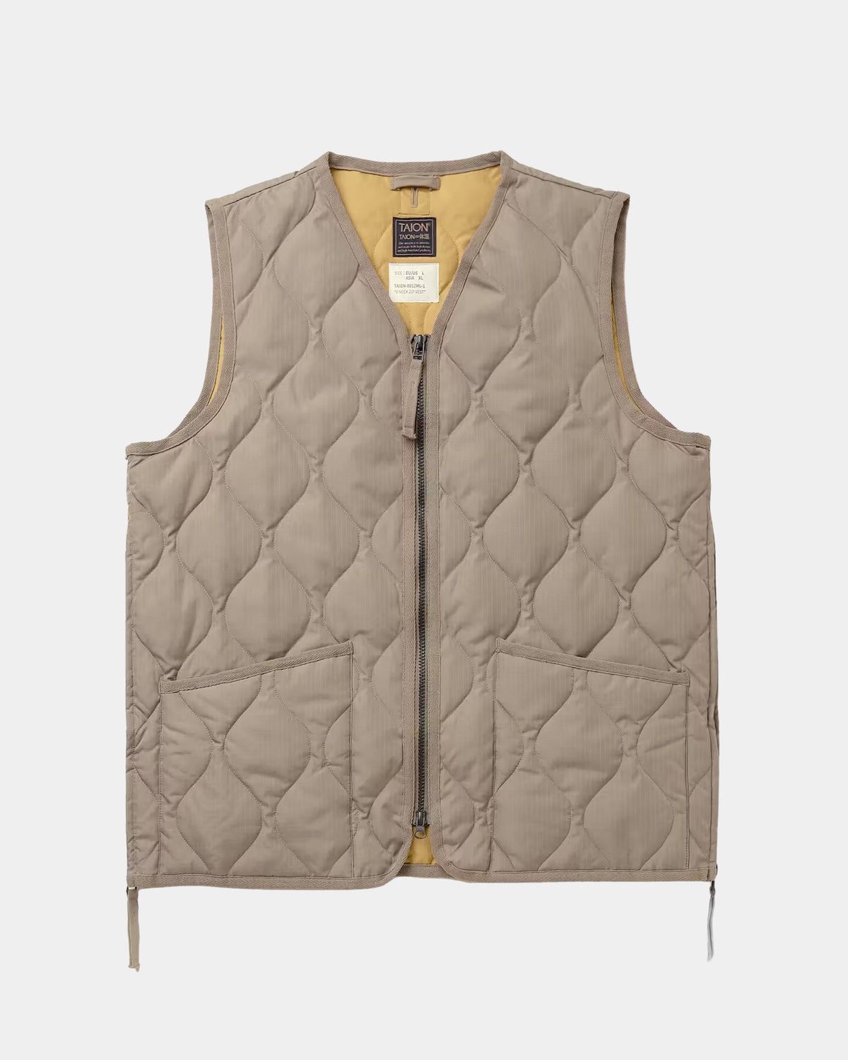Giacca smanicata con zip e scollo a V