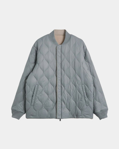 Reversible padded faux shearling jacket
