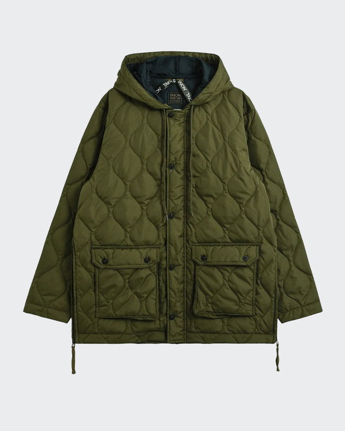 Gefütterte Jacke im Military-Stil mit Kapuze