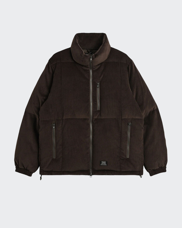 Gesteppte Cordjacke mit Reißverschluss