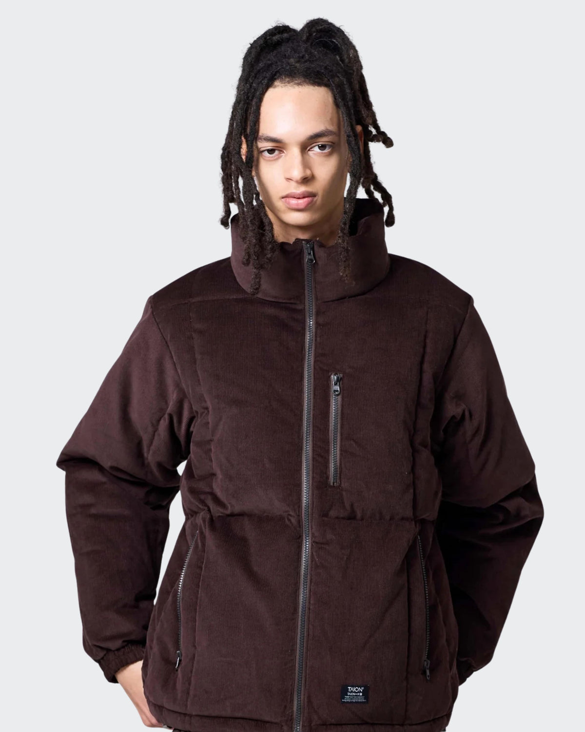 Gesteppte Cordjacke mit Reißverschluss