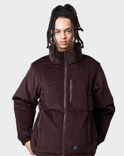 Gesteppte Cordjacke mit Reißverschluss