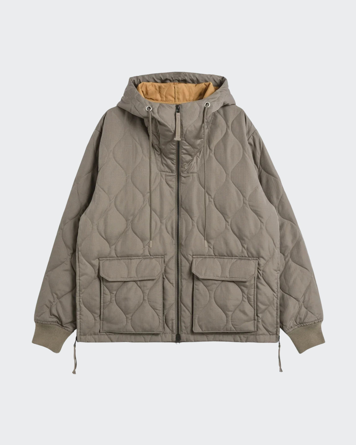 Giacca hoodie imbottita stile militare con doppia zip
