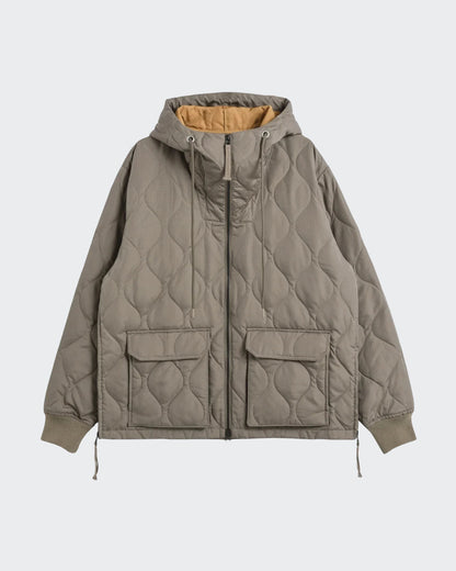 Giacca hoodie imbottita stile militare con doppia zip