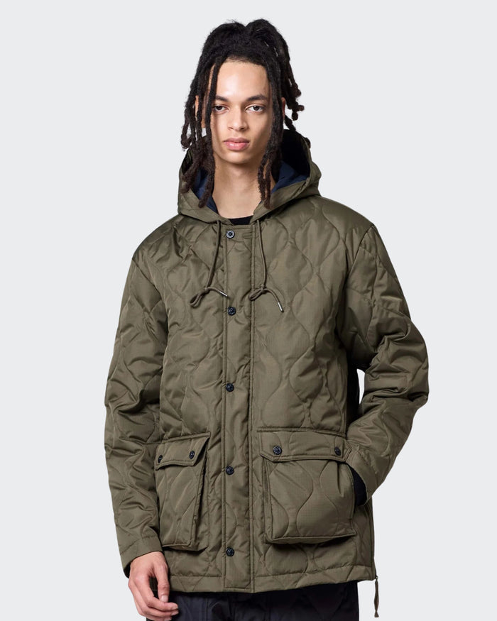Gefütterte Jacke im Military-Stil mit Kapuze