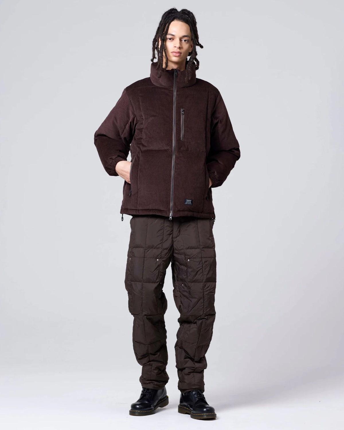 Gesteppte Cordjacke mit Reißverschluss
