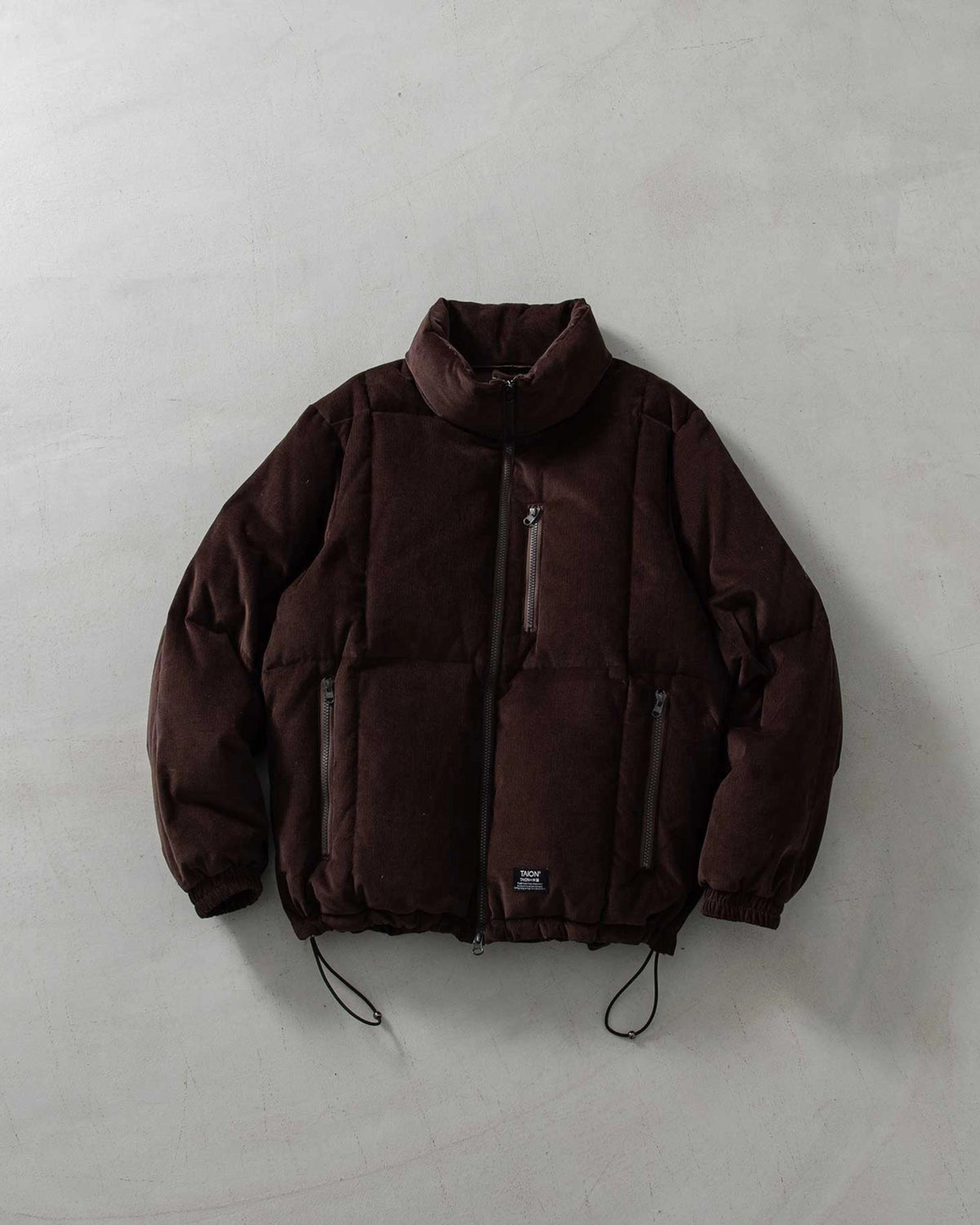 Gesteppte Cordjacke mit Reißverschluss
