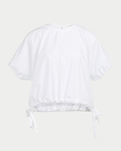 Top boxy con vita regolabile e maniche a sbuffo