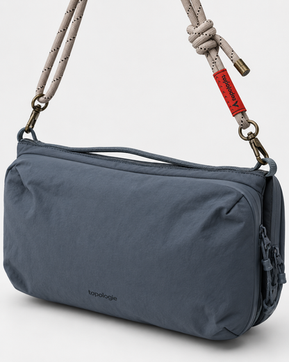 Borsa Bottle Sacoche L Burnt Ash Papery con tracolla 6mm Taupe Pattern