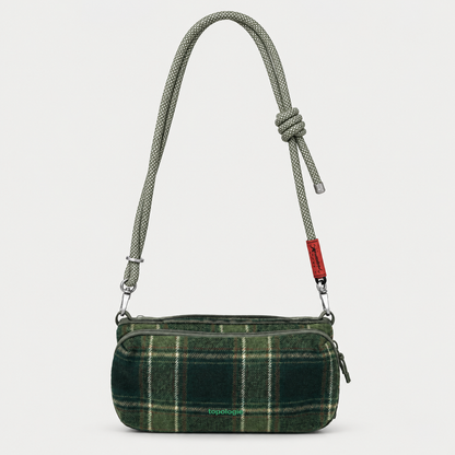 Borsa Bottle Sacoche M Green Check con 8 mm Rope Sage Lattice