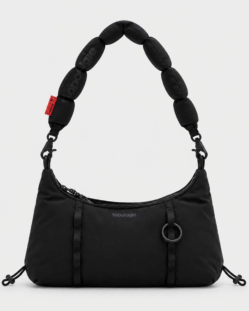 Cloud Hobo Mini Tasche aus schwarzem Tech Sateen mit Puffer-Handschlaufe