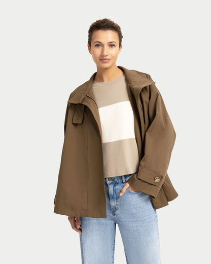 Giacca trench a trapezio