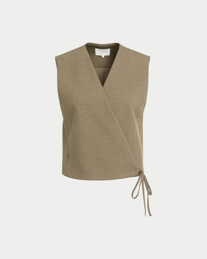 Maglia smanicata con effetto portafoglio