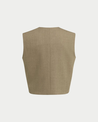 Maglia smanicata con effetto portafoglio