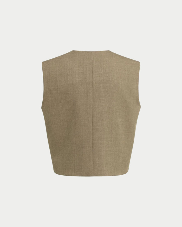 Maglia smanicata con effetto portafoglio