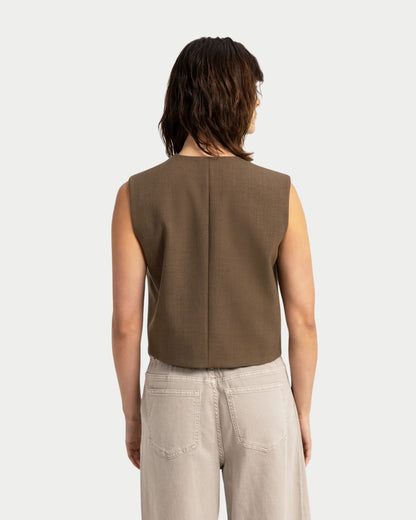 Maglia smanicata con effetto portafoglio