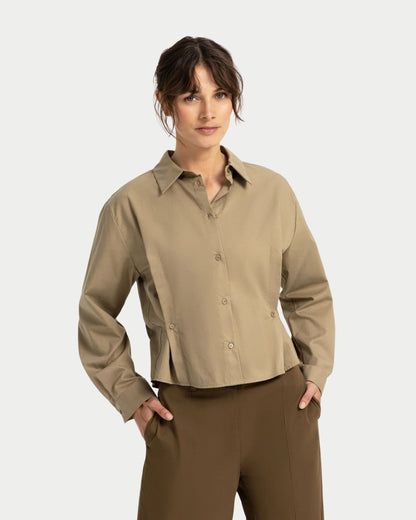 Camicia in popeline con dettaglio a bottoni
