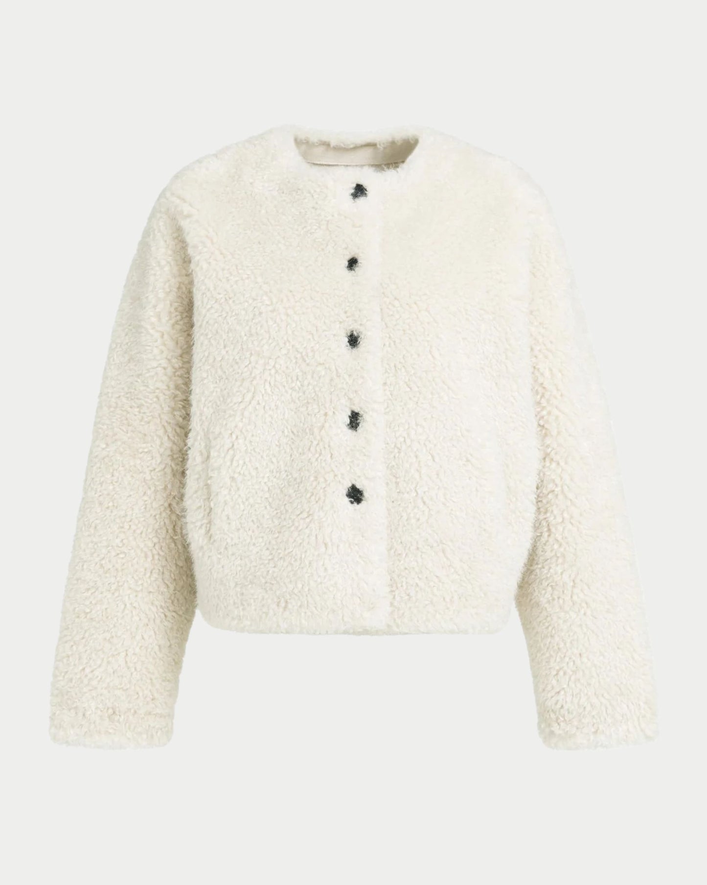 Giacca corta oversize in eco pelliccia