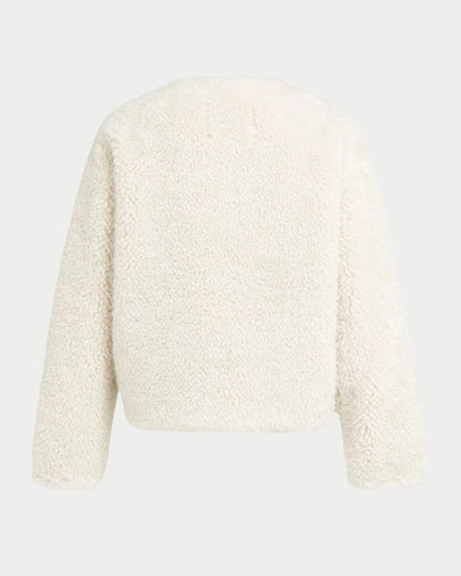 Giacca corta oversize in eco pelliccia