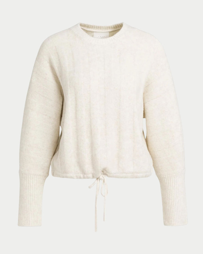Maglia a coste con maniche a pipistrello e coulisse