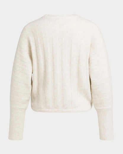 Maglia a coste con maniche a pipistrello e coulisse