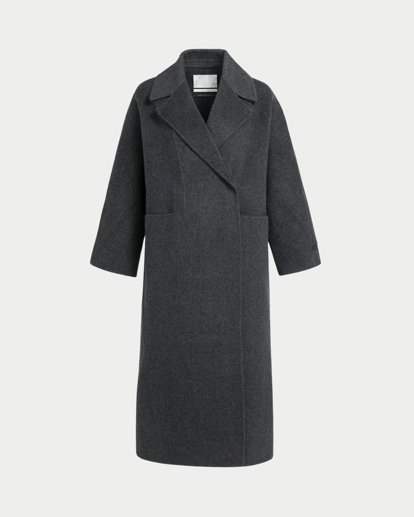 Cappotto extra lungo in misto lana intrecciata