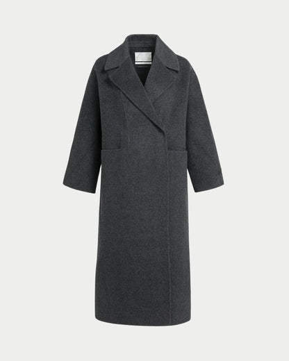 Cappotto extra lungo in misto lana intrecciata