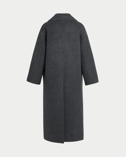 Cappotto extra lungo in misto lana intrecciata