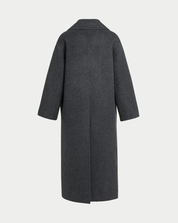 Cappotto extra lungo in misto lana intrecciata