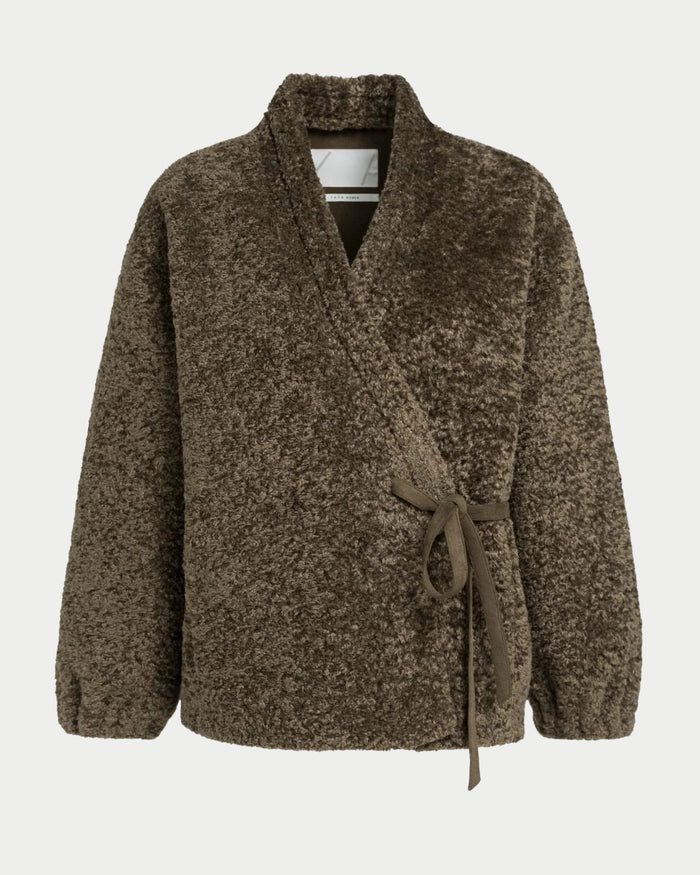 Giacca Kimono in eco pelliccia