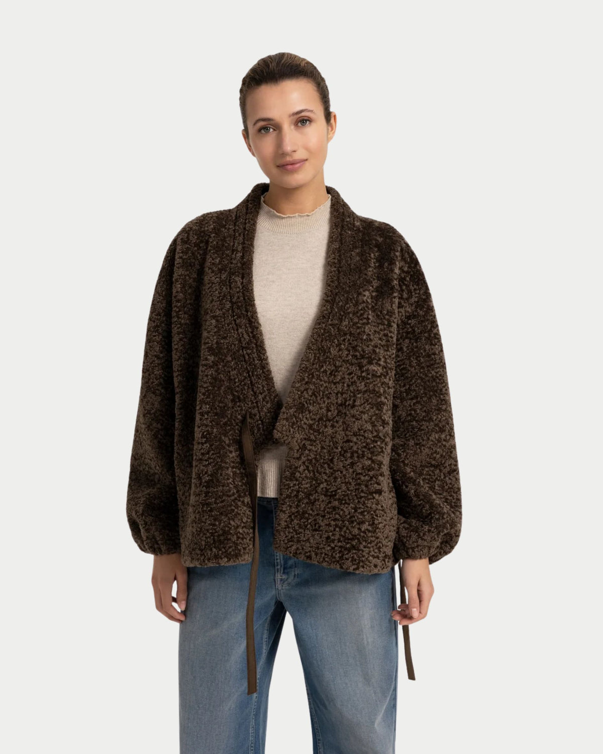 Giacca Kimono in eco pelliccia