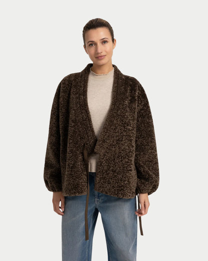 Giacca Kimono in eco pelliccia