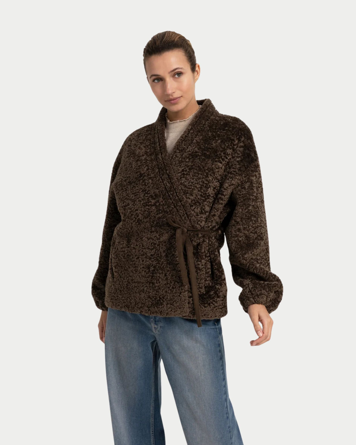 Giacca Kimono in eco pelliccia