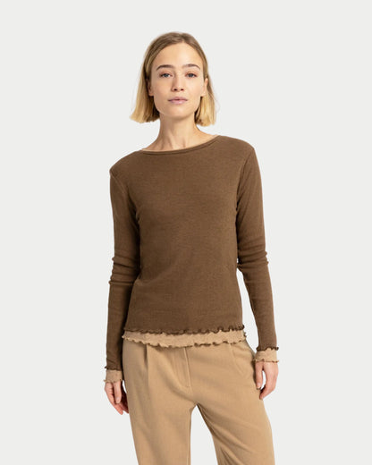 Maglia a maniche lunghe con effetto doppio strato