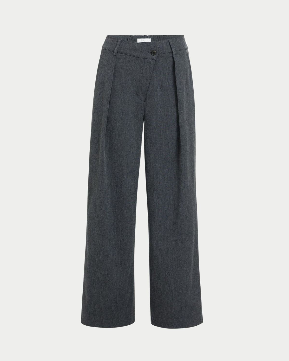 Pantaloni a gamba larga in tessuto con cerniera asimmetrica